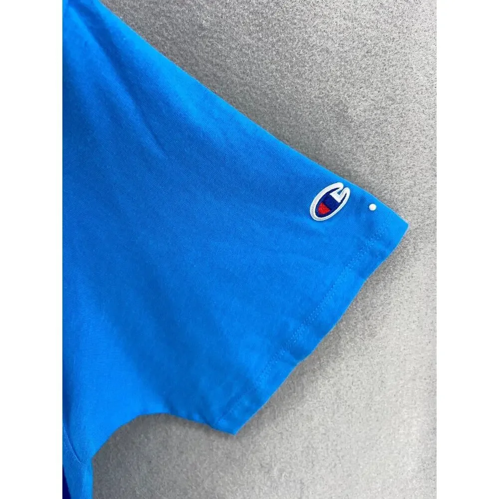 NWT Champion T-Shirt Mens M Blue Classic Graphic Vinyl Record Pullover Crew Neck - Picture 8 of 14